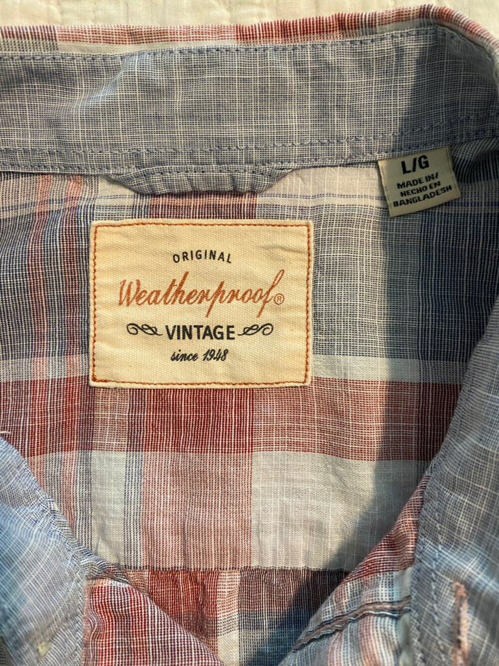 Weatherproof - Men’s Plaid Long Sleeve Button Down Shirt - Size Large - Picture 3 of 11